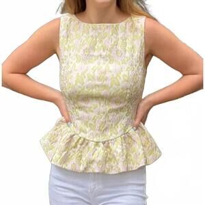 NEW SINCERELY OURS garden party peplum top in pink